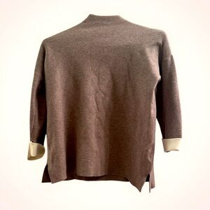 Tahari Brown Cowl Neck Sweater
